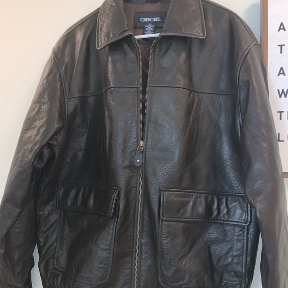 Cherokee Men’s Bomber Jacket | Genuine Leather - Picture 3 of 8